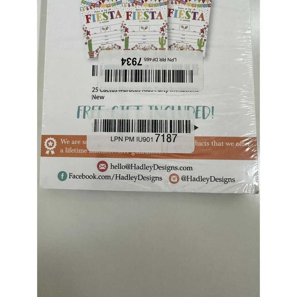 Hadley Designs Fiesta Party Invitations‎ Kids Birthday 25 Pack Envelopes